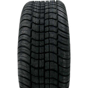 A close-up of the Kenda Tire 205/65-10 4 Ply shows detailed, symmetrical tread patterns against a plain white background—ideal for anyone seeking a quality trailer tire.