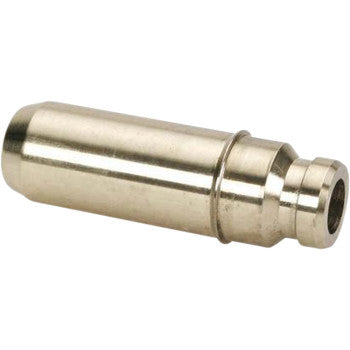 A Yamaha Exhaust Valve Guide 0.4550 OD by Kibblewhite, featuring a stepped, cylindrical metal design with a hollow center and made from copper nickel-aluminum bronze, isolated on a white background.