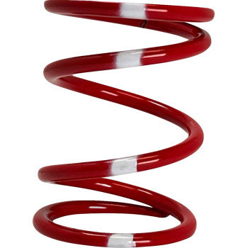 Red coil clutch spring with two white bands around the metal loops.