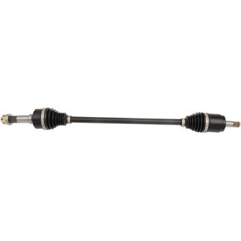 The CF Moto Z Force Yamaha YX Axle X-Treme Heavy Duty Long Travel Front Left & Right by Demon features a black chromoly steel shaft with rubber CV joint boots—perfect for upgrading your UTV suspension kit.