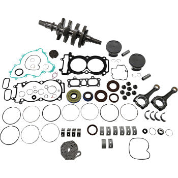 Complete engine rebuild kit for Polaris RZR XP 1000 featuring metal pistons, gaskets, seals, crankshaft, and bearings.