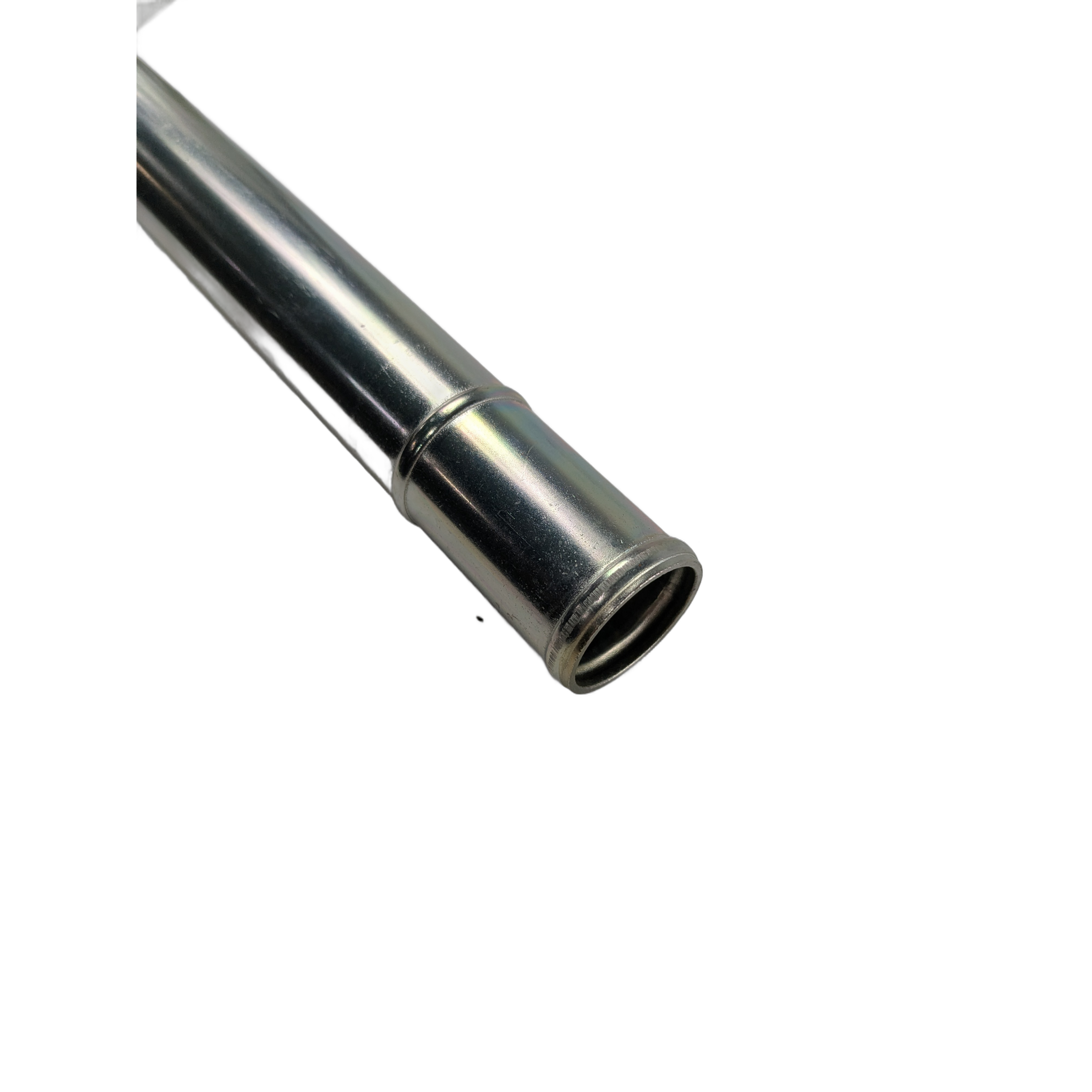 Polished metal water pipe with threaded end designed for Yamaha Wolverine models.