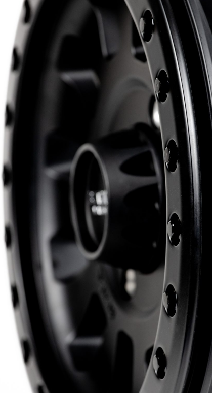 Ballisic Beadlock Wheel 4X156 by Black Ops Machine 50-10-05 - Front Angled Close Up Bead Seal Ridge View