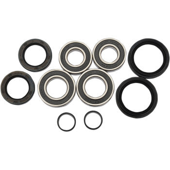 Set of metal and rubber wheel bearings and seals in various sizes for Honda TRX front wheels.