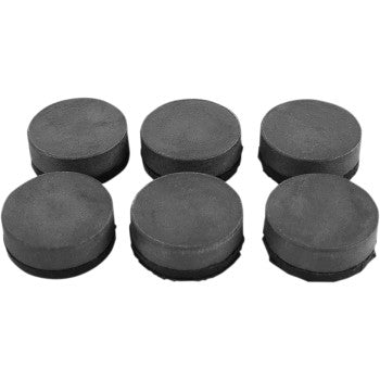 Six black clutch buttons from the Polaris Clutch Button Kit by Epi are arranged in two rows of three on a white background.