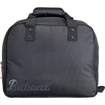 The Exfil Helmet Bag - Black by Biltwell features a ballistic nylon exterior, top handle, two front straps, zippered compartment, subtle logo, and a rectangular shape.