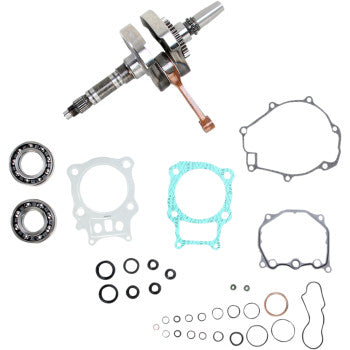 The Honda Crankshaft Kit OE Crankshaft Replacement by Hot Rods includes a crankshaft, gaskets, bearings, seals, O-rings, and a Hot Rods connecting rod—all manufactured to meet OEM specifications.