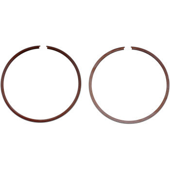 The Ring Set by Wiseco includes two brown circular piston rings, each featuring a small gap, shown side by side on a white background.
