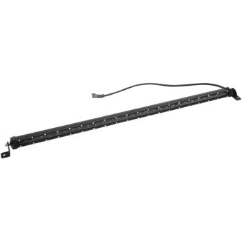 The Brite-Lites Light Bar 30 LED 32" is a long, black LED bar with multiple LEDs in a row, spot beam illumination, end mounting brackets, and a power cable on one side.