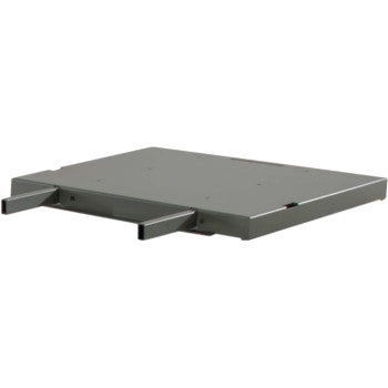The Extension Panel Front Rear by K&L Supply is a flat, rectangular metal platform with two short support arms and a smooth, minimalist design, perfect for use with K&L Lift or other lift model accessories.