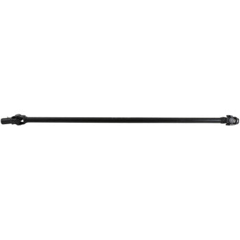The Front Drive Shaft by All Balls is a black metal, driveline-balanced shaft with greasable u-joints at both ends, designed to transmit torque in vehicles. It features a straight cylindrical design and is shown against a white background.