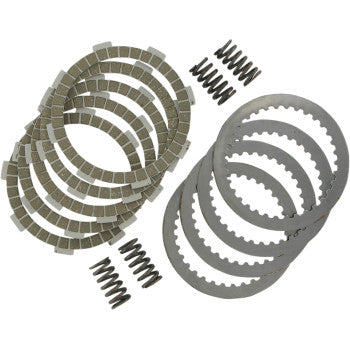 The Clutch Kit by Dp Brakes includes friction plates, steel drive plates, and four metal springs—ideal for riders seeking a quality clutch upgrade.
