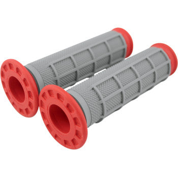 ATV Dual Compound Grips Half Waffle Red by Renthal