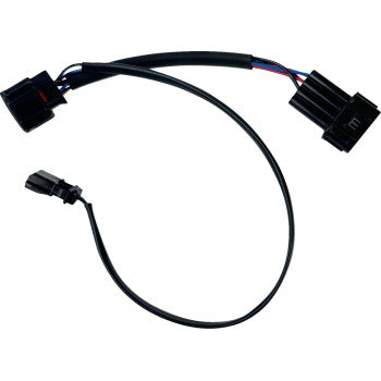 The Honda Talon Power Harness Accessory by Custom Dynamics is a black wiring adapter with three connectors and a split cable, perfect for UTV plug-and-play use, displayed on a white background.