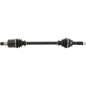 The Polaris RZR Axle Kit Complete 8 Ball Extreme Duty Rear Left & Right by All Balls features black chromoly shafts with rubber boots for enhanced durability and strength, ideal for demanding automotive use.
