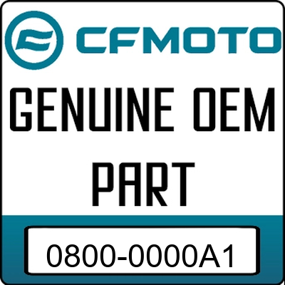 An Image of the Genuine CFMOTO Logo reading 'GENUINE OEM PART' 0800-0000A1