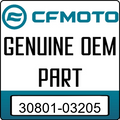 An Image of the Genuine CFMOTO Logo reading 'GENUINE OEM PART' 30801-03205