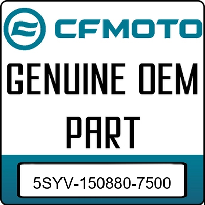 An Image of the Genuine CFMOTO Logo reading 'GENUINE OEM PART' 5SYV-150880-7500