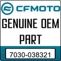 An Image of the Genuine CFMOTO Logo reading 'GENUINE OEM PART' 7030-038321