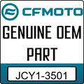 An Image of the Genuine CFMOTO Logo reading 'GENUINE OEM PART' JCY1-3501