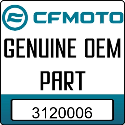 An Image of the Genuine CFMOTO Logo reading 'GENUINE OEM PART' 3120006