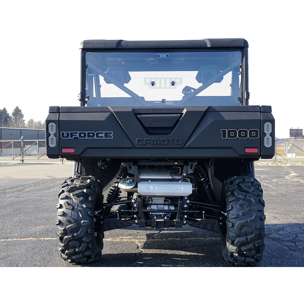 CFMoto UForce 1000 Clear Vented Rear Windshield by Spike - 77-3000V-R- Exterior Rear View