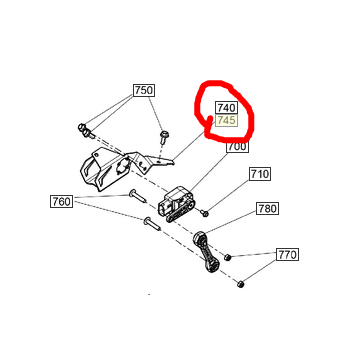 Black metal RH front sensor support bracket with mounting hardware for Can-Am vehicles.