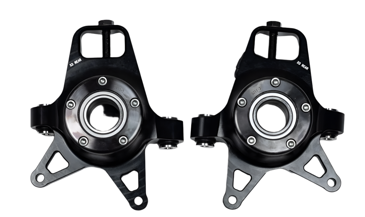 Can-Am X3  Rear Knuckles By Black Ops Machine - 17-20-02 - Top Down Front Side by Side Pair View