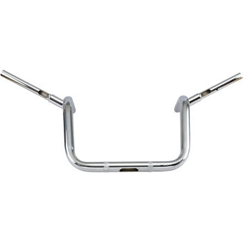 The Indian Bro Bar for 8 - Chrome by Trask (TM-2092CH) features a rectangular, upright shape with slightly angled ends for comfort, a shiny metallic finish, and visible weld joints for premium quality and control on your motorcycle.