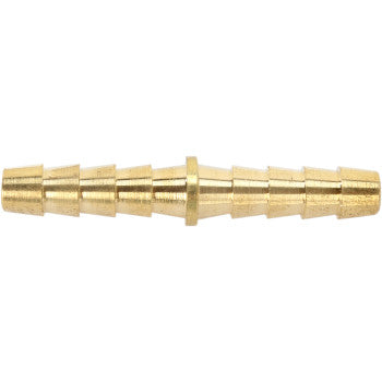 The Helix Hose Splicer In-Line 1/4" features barbed ends and a center ring, making it ideal for securely connecting two hoses in fuel or oil lines.