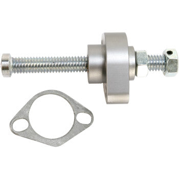 The Honda Cam Chain Tensioner by Psr is a CNC-machined billet aluminum bolt assembly with a round bearing and flat, oval gasket—perfect for automatic tensioner replacement and minimizing cam chain rattling.