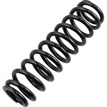A close-up of the Epi Rear Spring Heavy Duty, black, 250 lb/in spring rate, shown coiled diagonally on a white background.
