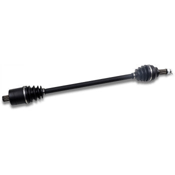 The Polaris RZR Axle Kit Complete 8 Ball Extreme Duty Rear Left & Right by All Balls features precision 8-ball bearings, black chromoly construction, and durable rubber boots for reliable transmission of power from the vehicle’s transmission to its wheels.