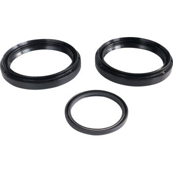 Three black metal circular rings of different sizes from the Differential Seal Kit Rear by Epi are arranged on a white background. These NBR seals offer oil-resistant sealing for various mechanical assemblies.