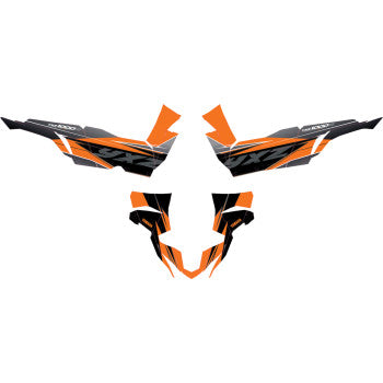Yamaha Complete Graphics Kit Orange Black 2 Door by D'Cor Visuals