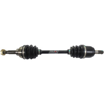 Black heavy-duty front right axle with rubber boots and metal joints for Can Am Defender ATV.