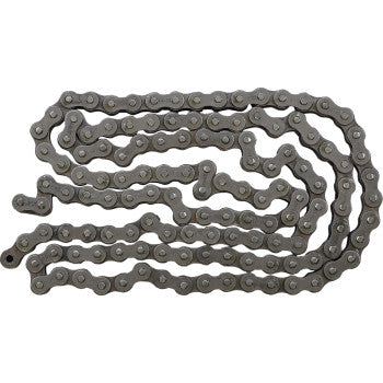 The EK 420 Standard Non Sealed Chain with 132 links is displayed flat in a loose, zigzag pattern against a white background.