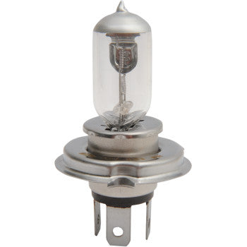 A close-up of the Bulb P43T Blue 80/100 by Brite-Lites, featuring a metal base with two prongs, shown against a white background—it’s commonly used as a replacement headlight bulb in vehicles.