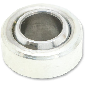 A close-up of the Replacement Heim Bearing 1.000" OD x ." ID Fox Axis by Hygear Suspension, featuring a polished silver finish—perfect for bearing replacement or as a heavy-duty steel housing bearing in mechanical or automotive uses.