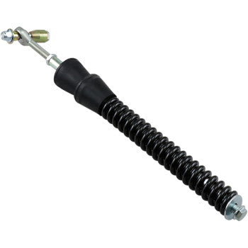 The Stabilizing Rod Rear by Camso is a black coil spring shock absorber with metal fittings, designed for automotive or machinery suspension systems, shown isolated on a white background.