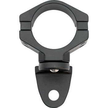 Black metal tubular swivel mount with 1.75" to 2" clamp and single bolt hole attachment.
