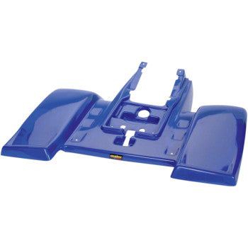Dark blue rear fender with smooth, contoured design and mounting points for Yamaha Banshee 350 ATV.