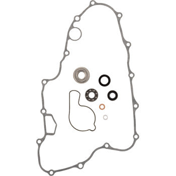 The Honda Water Pump Rebuild Kit by Prox includes gaskets, O-rings, seals, and bearings, all organized on a white background.