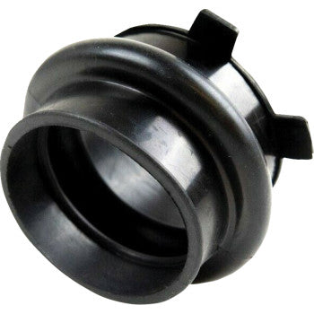 The Polaris Clutch Boot by Quad Logic is a black plastic cylindrical connector with a flared rim and short tabs on one end, designed for clutch systems.