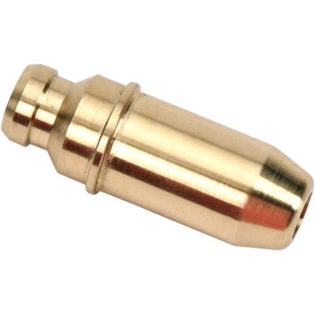 Polished brass Suzuki exhaust intake valve guide with smooth cylindrical shape and stepped ends.