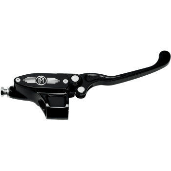 Black aluminum brake master cylinder with an 11/16" contrast-cut lever and Performance Machine logo.