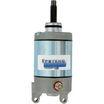 The Starter EX by Psykho is a cylindrical metal OEM replacement motor with a silver and gray finish, PSYKHO branding, central top shaft, and bottom connection points.