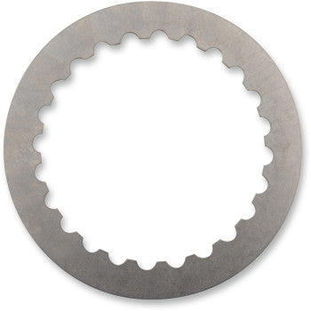 The Drive Plate by Barnett is a round metal plate with a smooth outer edge and evenly spaced inner notches, resembling a gear, made in the U.S.A. and widely used in mechanical or automotive applications.
