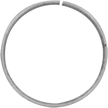 The Driven Bushing 1/2" P90 by Epi is a metal split ring with a small gap at the top, forming almost a complete circle, crafted from premium materials and displayed on a plain white background.