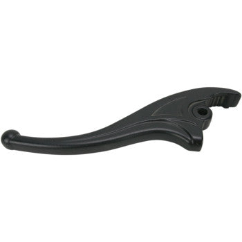 The Brake Lever Black by Parts Unlimited is a black plastic lever with a curved handle and grooved end, designed as a replacement for mechanical or industrial brake systems.